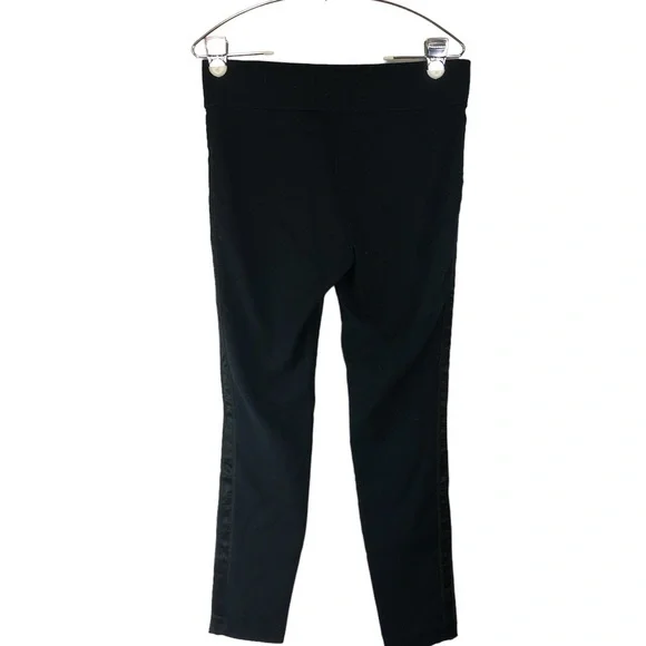 Club Monaco Women’s Tuxedo Faux Leather Navy Pant Pull On Wide Band Sz 6 - Picture 2 of 5